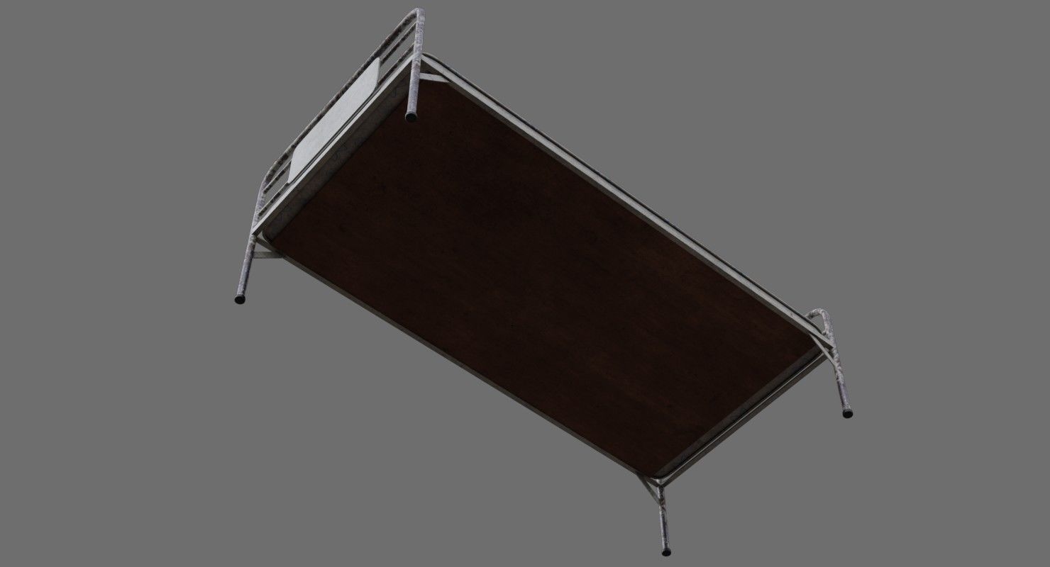 Bed 1B Low-poly 3D model_7