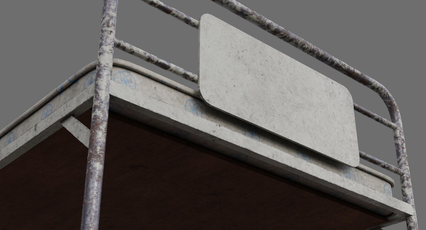 Bed 1B Low-poly 3D model_8