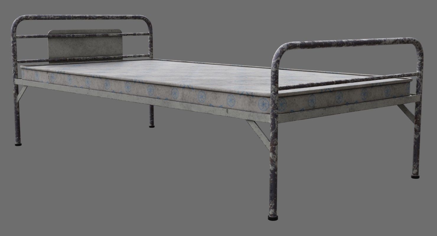 Bed 1B Low-poly 3D model_6