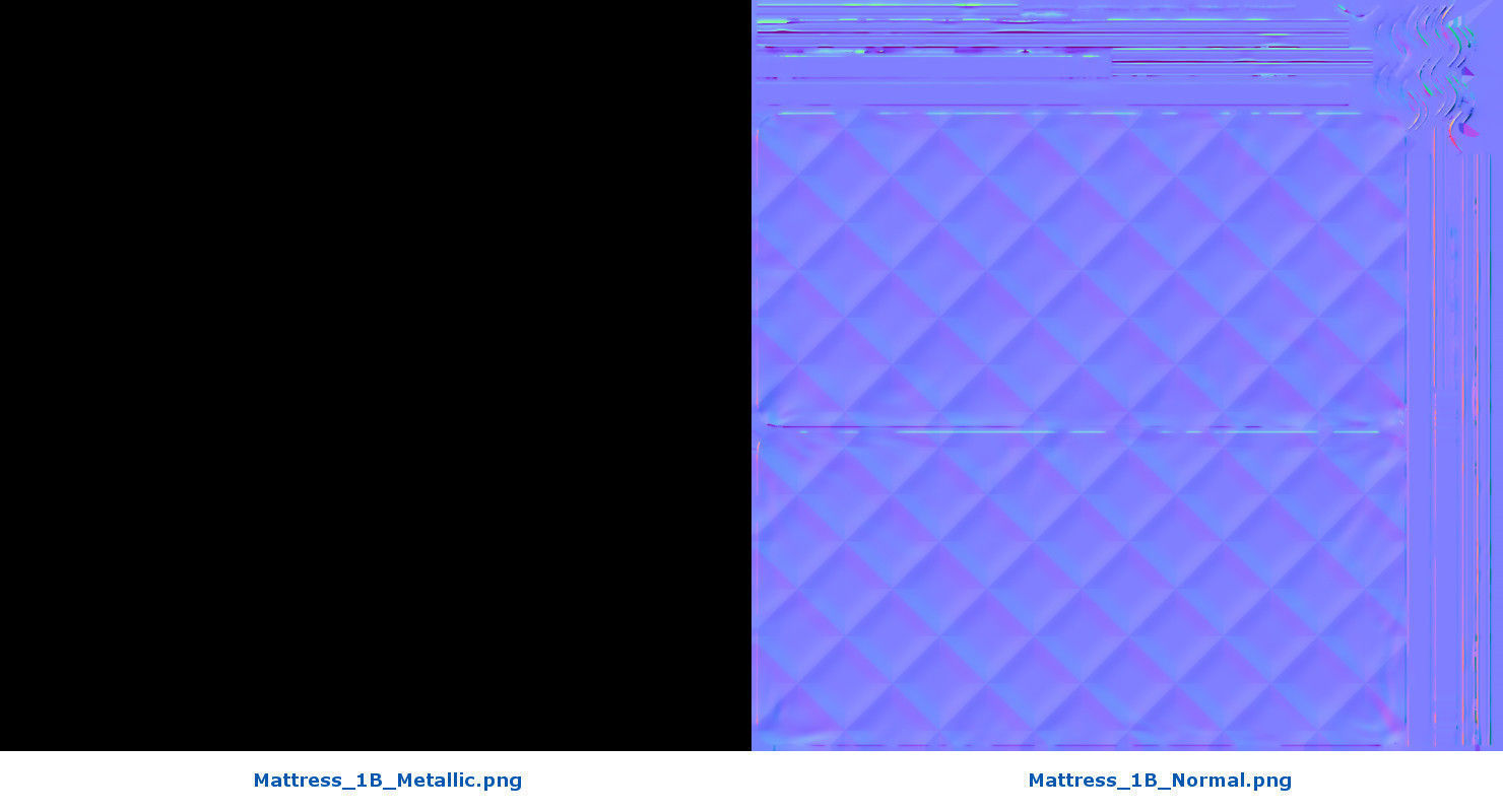 Bed 1B Low-poly 3D model_14