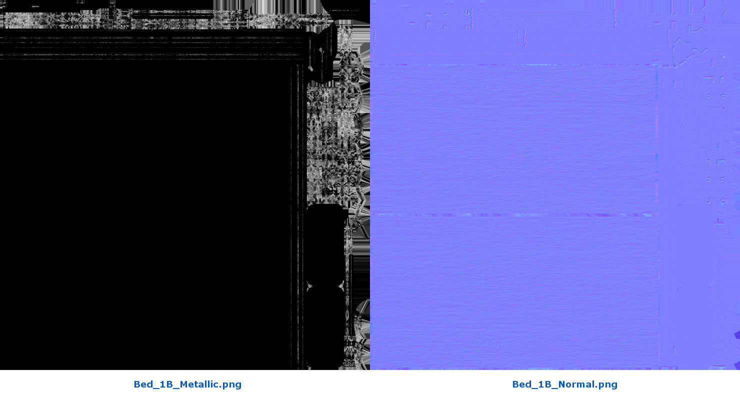 Bed 1B Low-poly 3D model_11