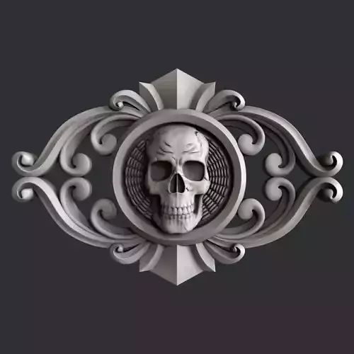 3d STL models for CNC skull decor
