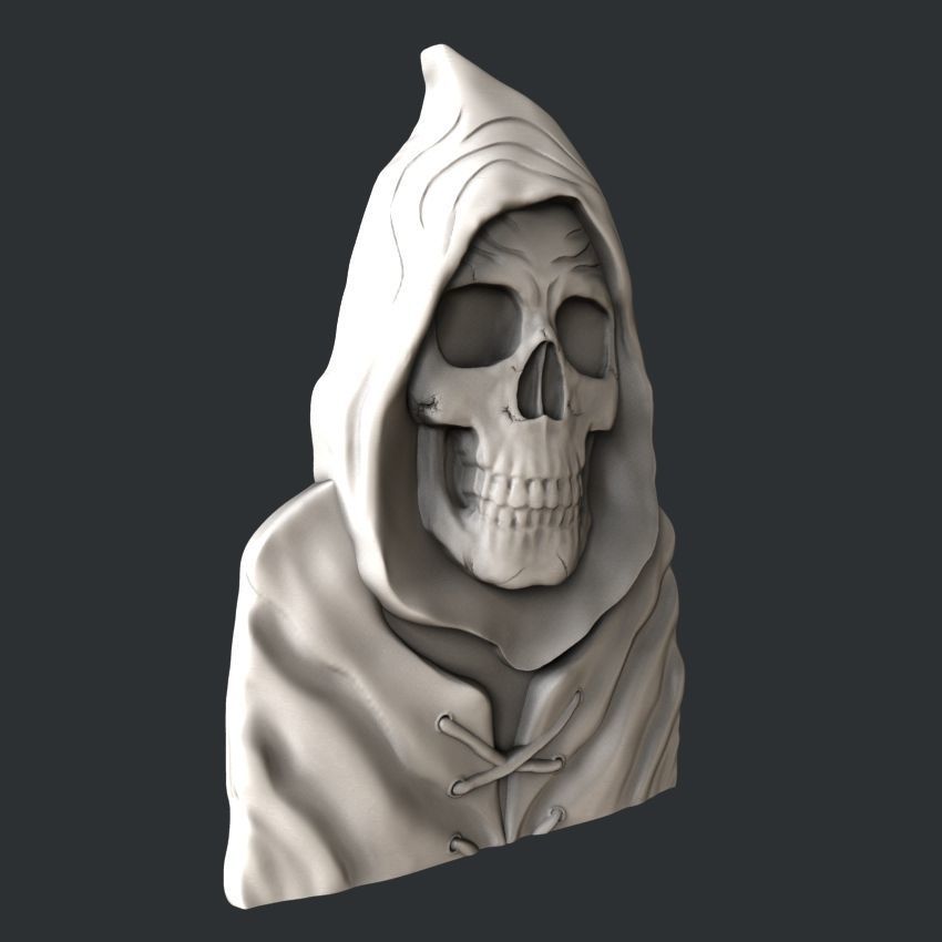 3d STL models for CNC Skull monah 3D model_2