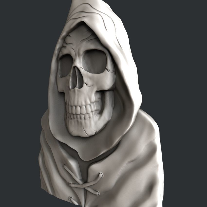 3d STL models for CNC Skull monah 3D model_1