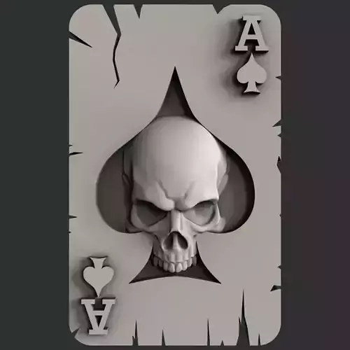 3d STL models for CNC ace of spades