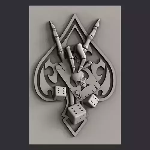 3d STL models for CNC skull panno