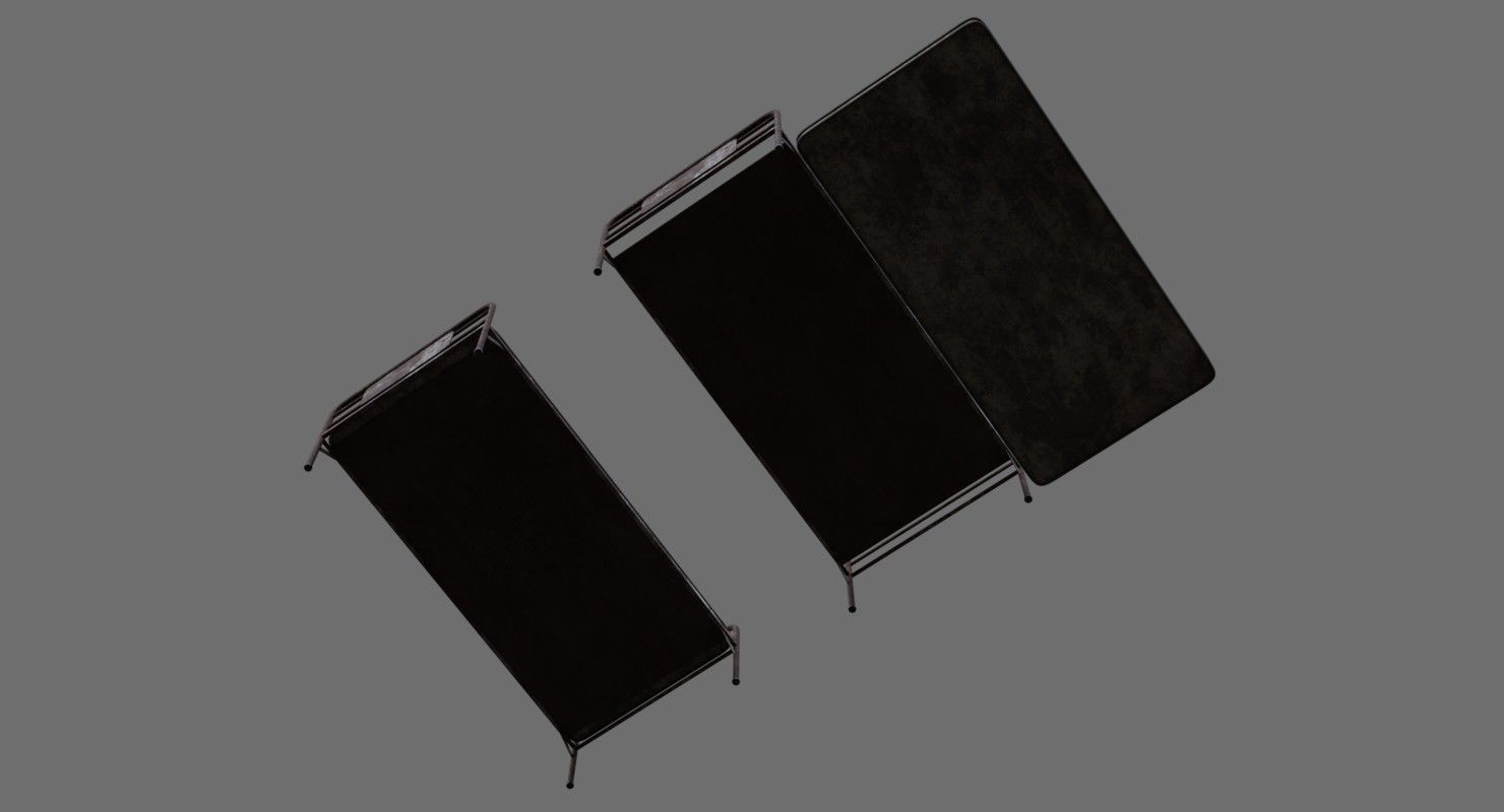 Bed 1C Low-poly 3D model_2