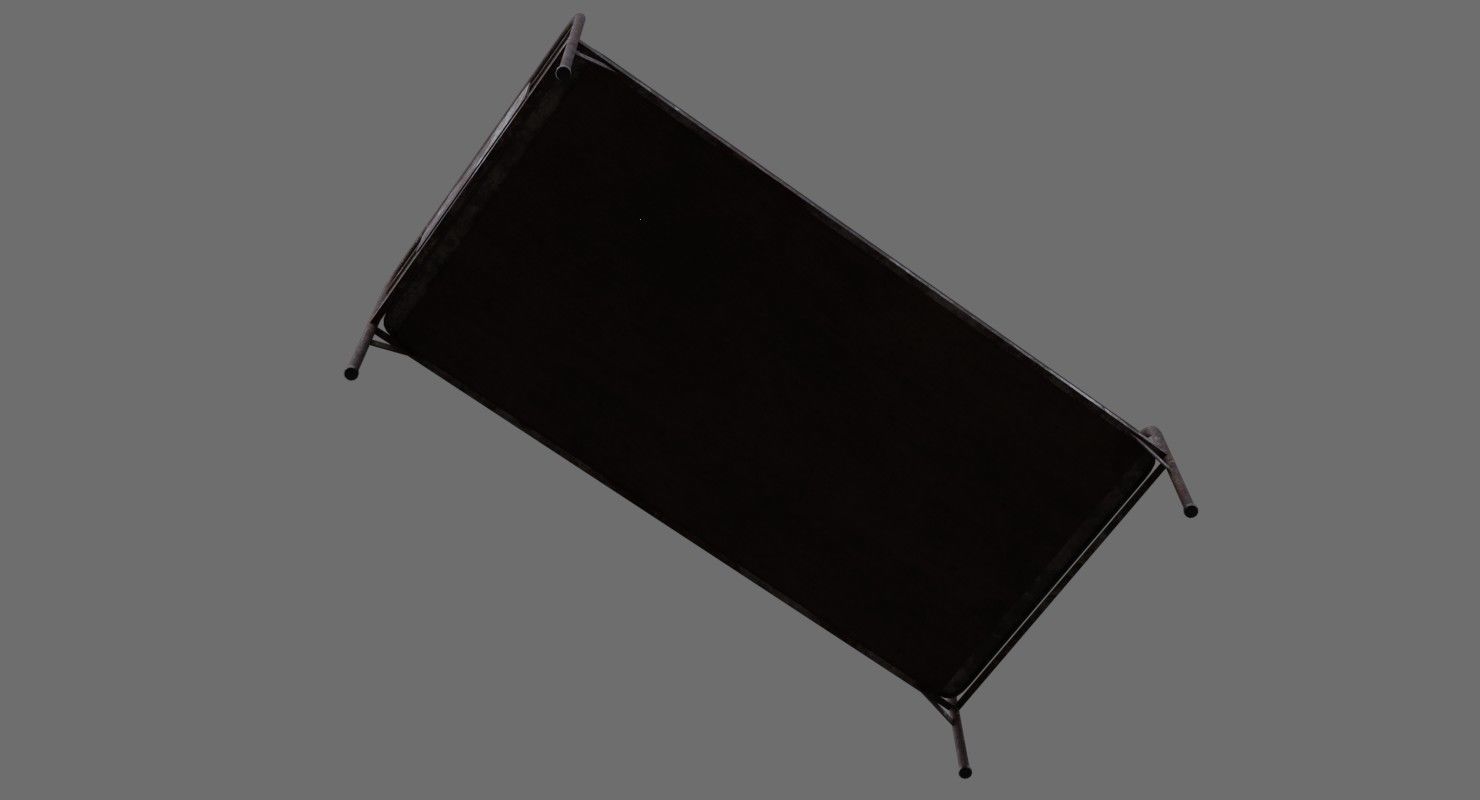 Bed 1C Low-poly 3D model_7