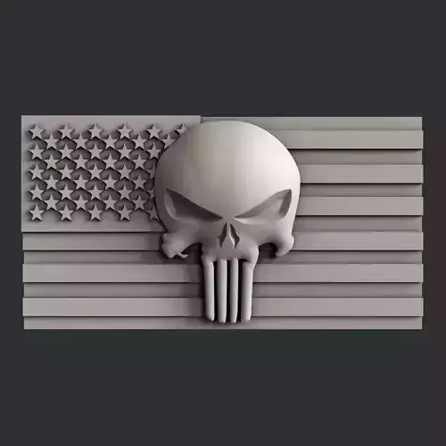 3d STL models for CNC Usa skull