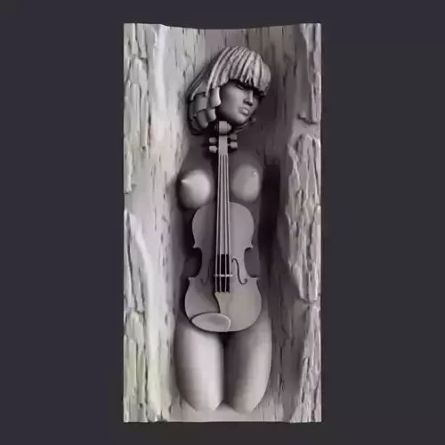 3d STL models for CNC Violin girl