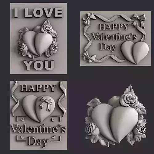 3d STL models for CNC Valentines day 3D model