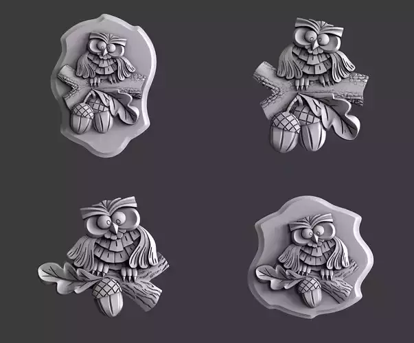 3d STL models for CNC owl