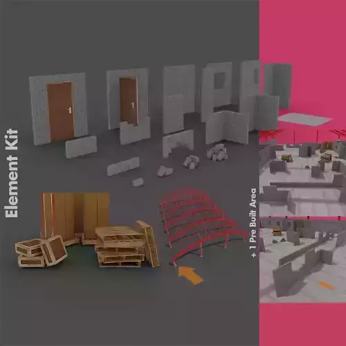 Level Starter Pack for Brick Built Environments Low-poly 3D model