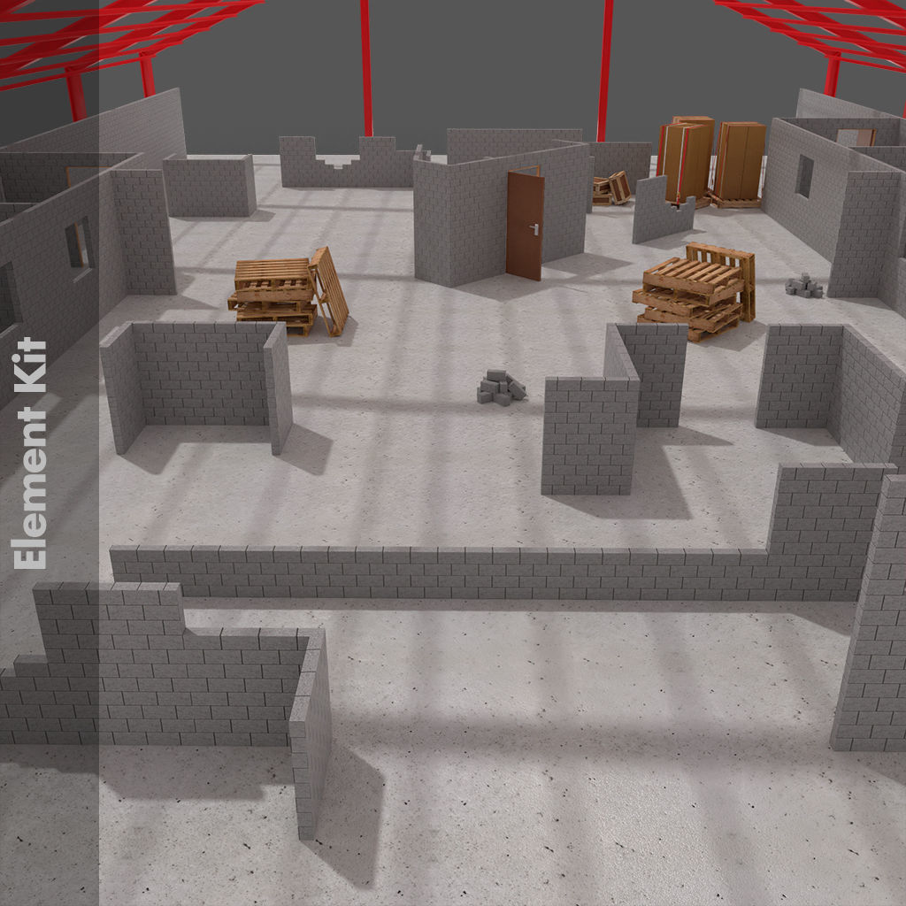 Level Starter Pack for Brick Built Environments Low-poly 3D model_8