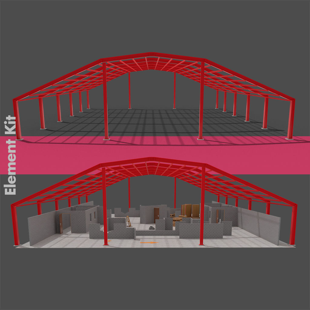 Level Starter Pack for Brick Built Environments Low-poly 3D model_2