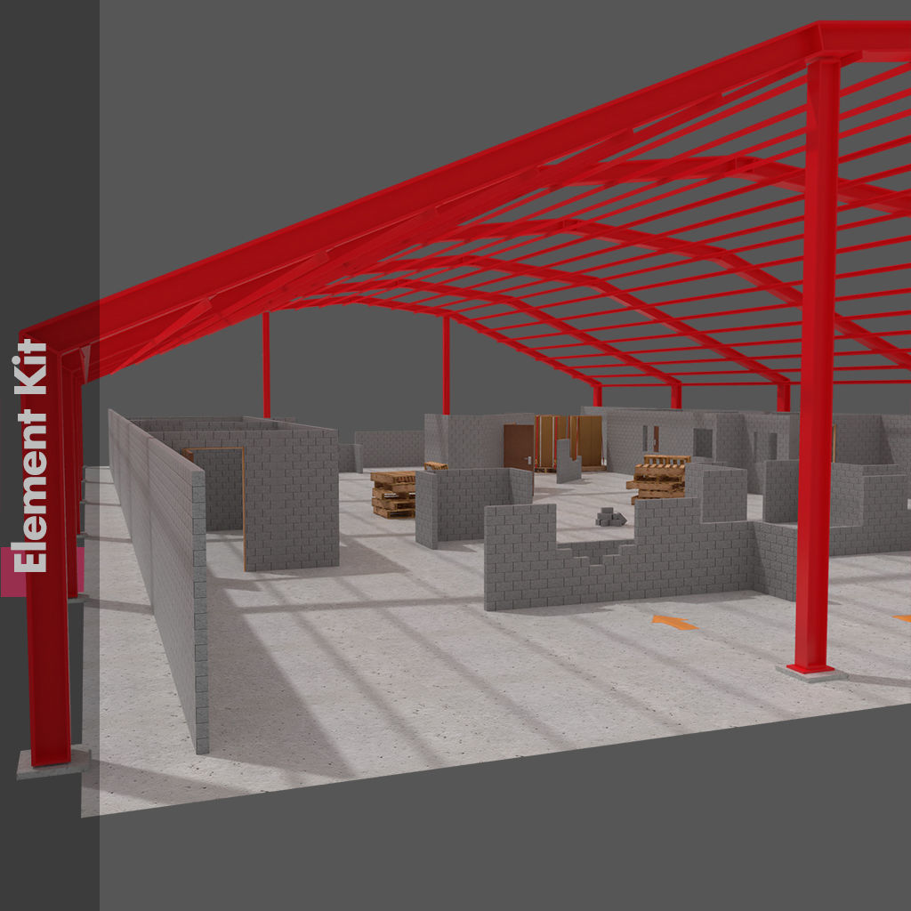 Level Starter Pack for Brick Built Environments Low-poly 3D model_9