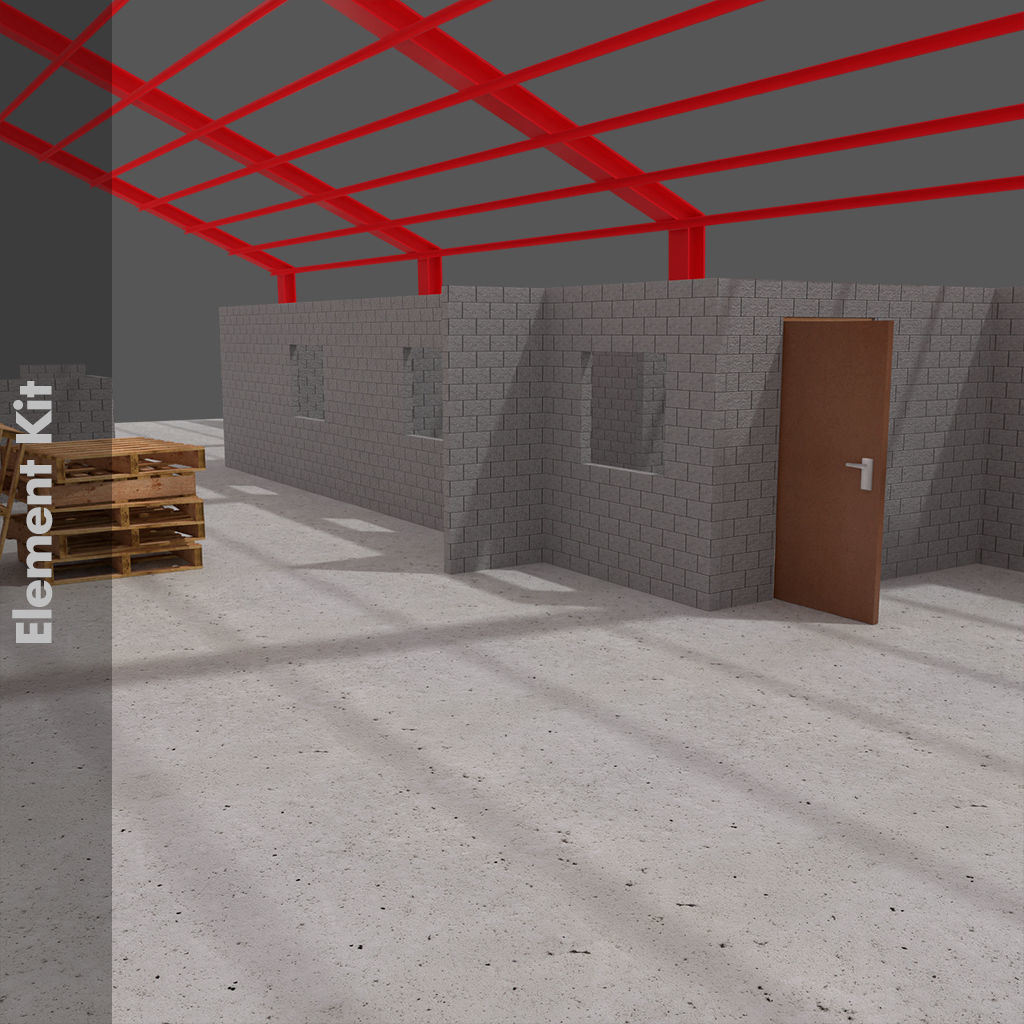 Level Starter Pack for Brick Built Environments Low-poly 3D model_7