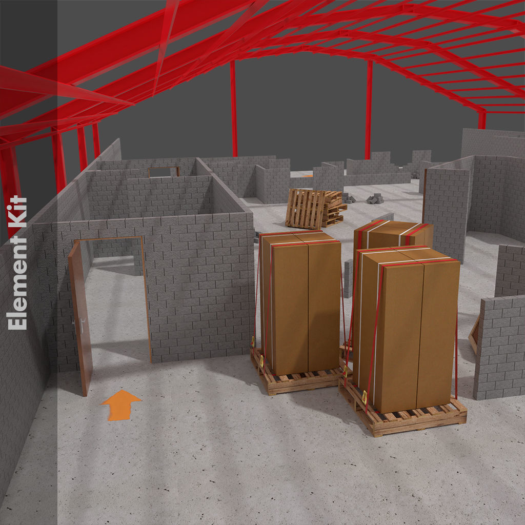 Level Starter Pack for Brick Built Environments Low-poly 3D model_5