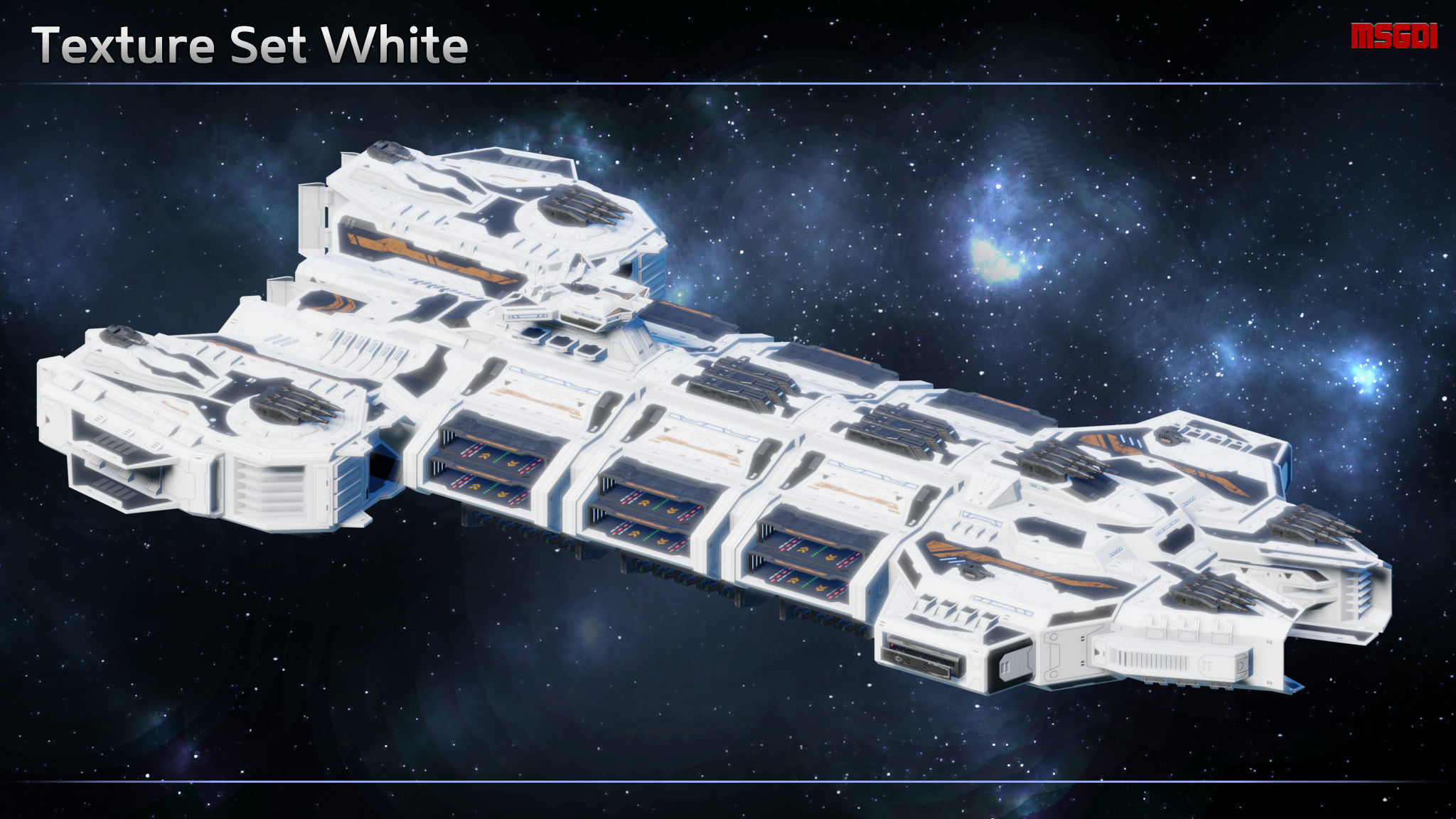Spaceship Battlecarrier Orion Low-poly 3D model_11