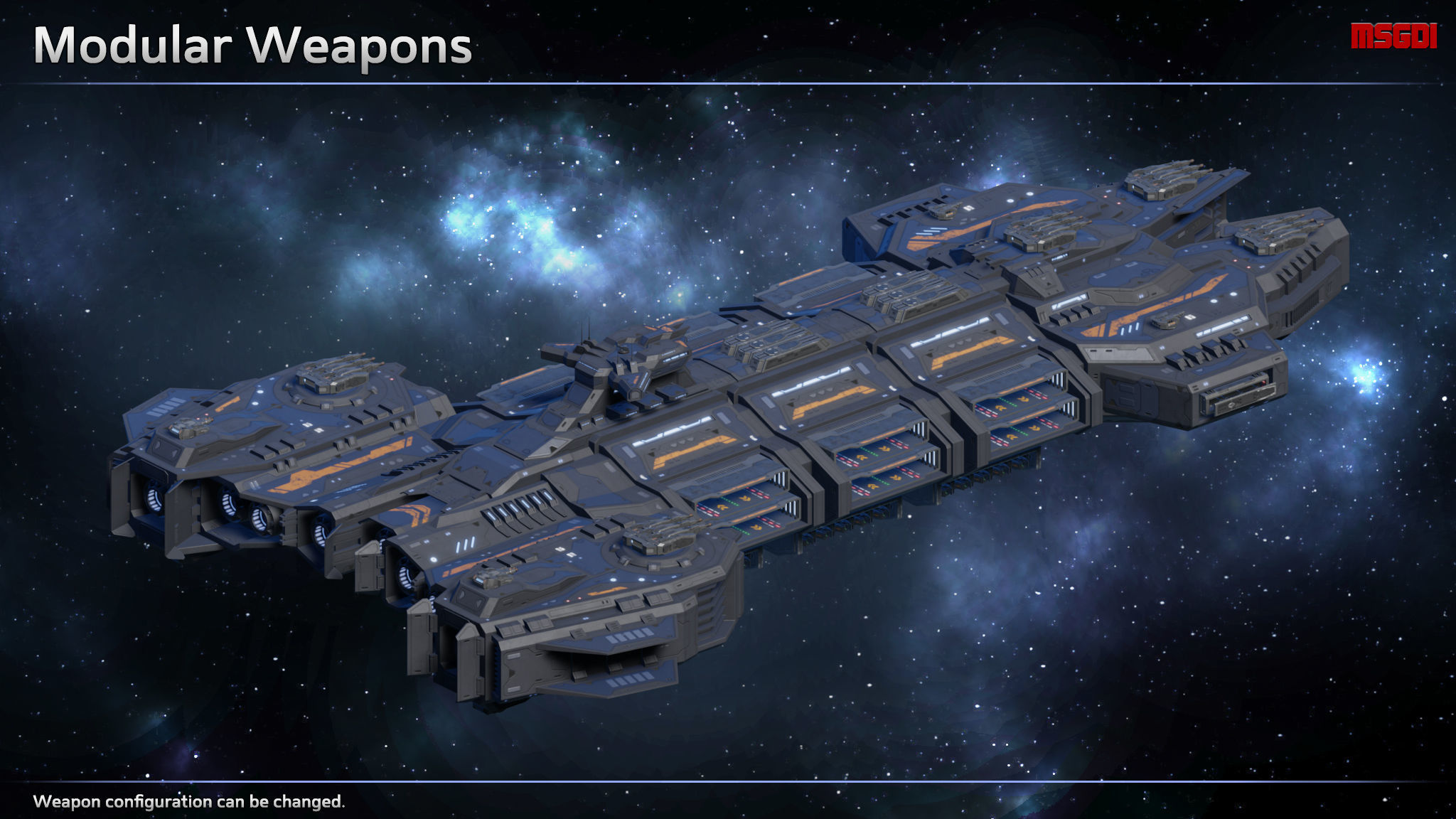 Spaceship Battlecarrier Orion Low-poly 3D model_5