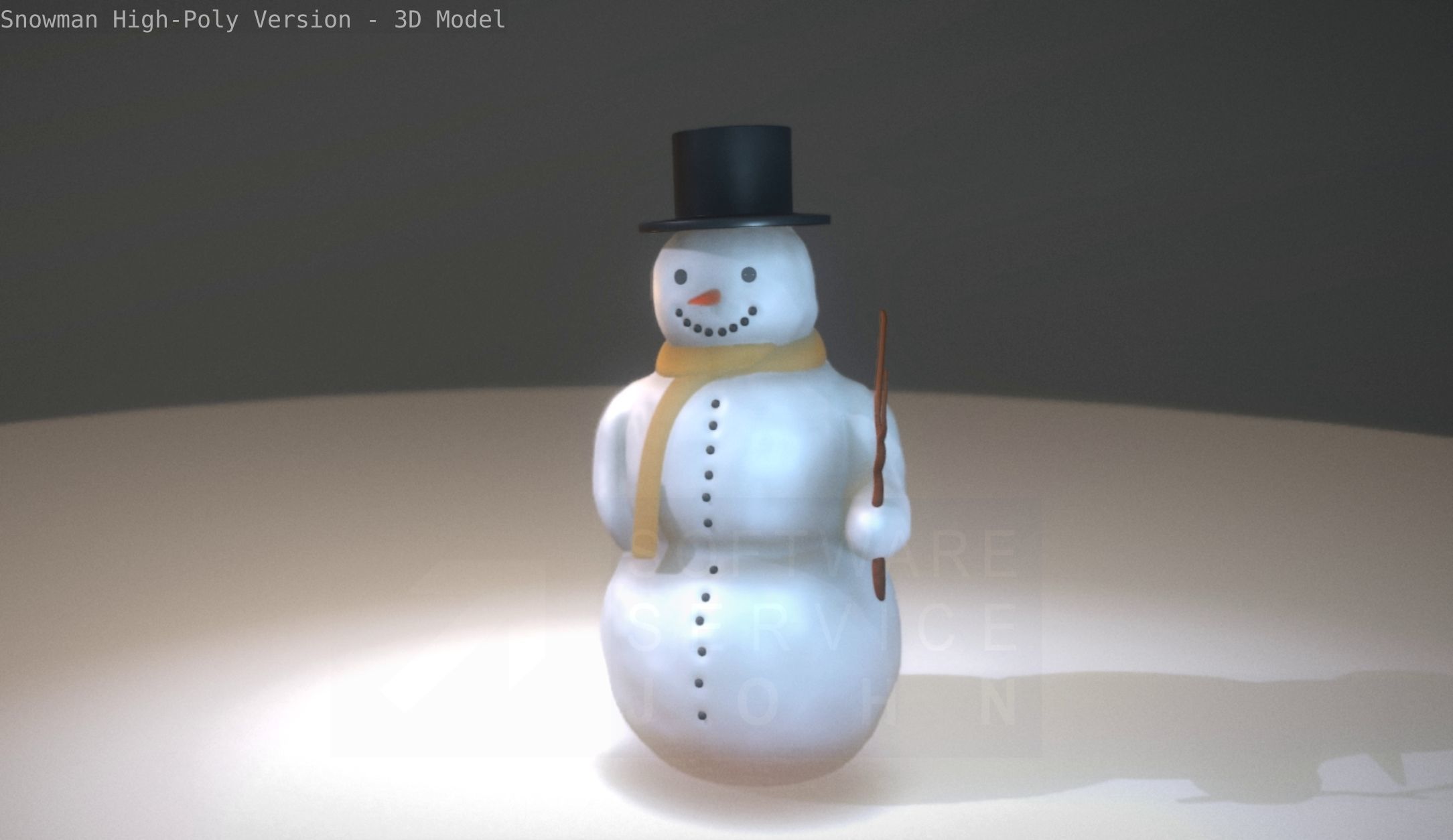 Snowman High-Poly-Version 3D model_42