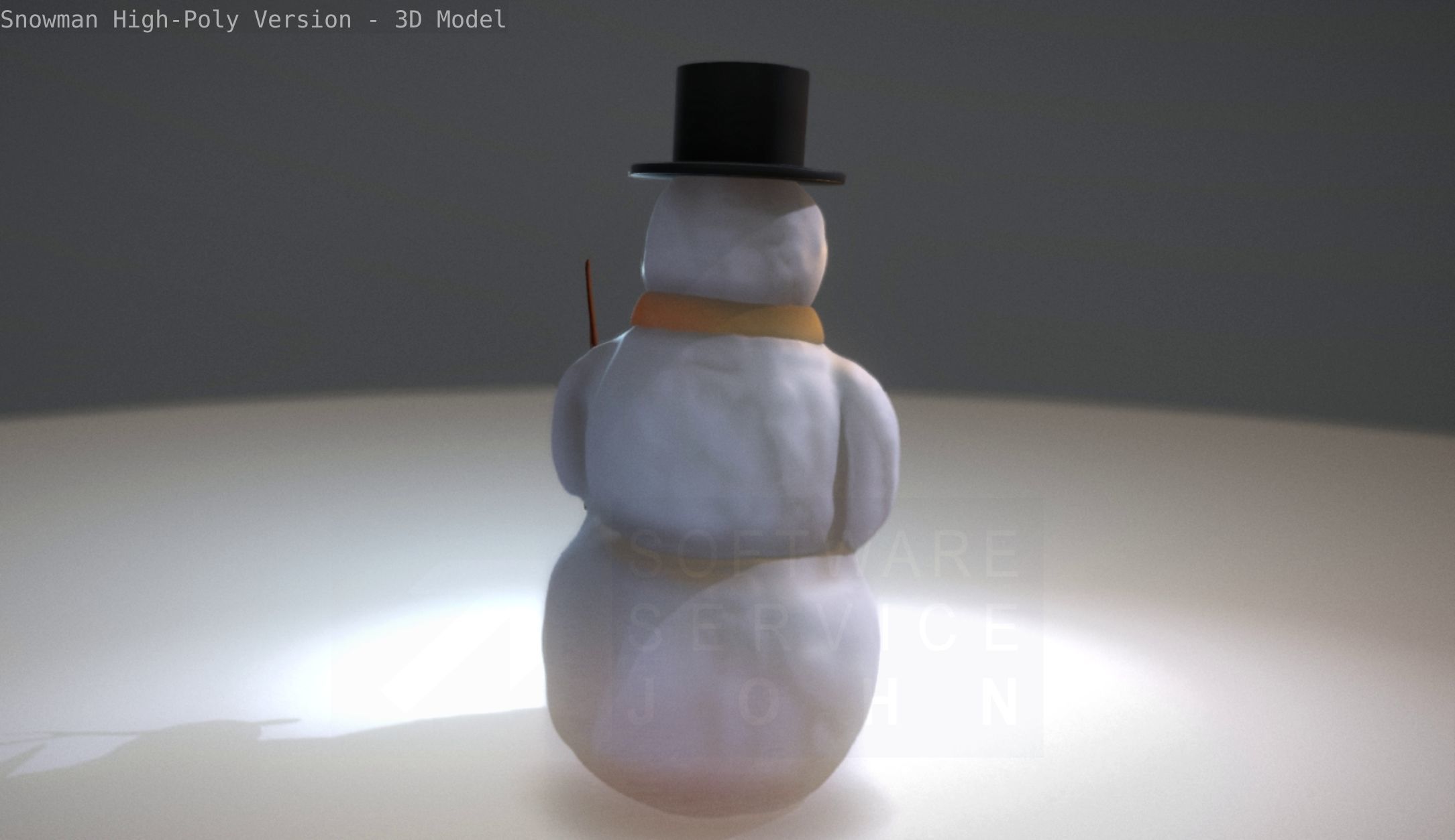 Snowman High-Poly-Version 3D model_39