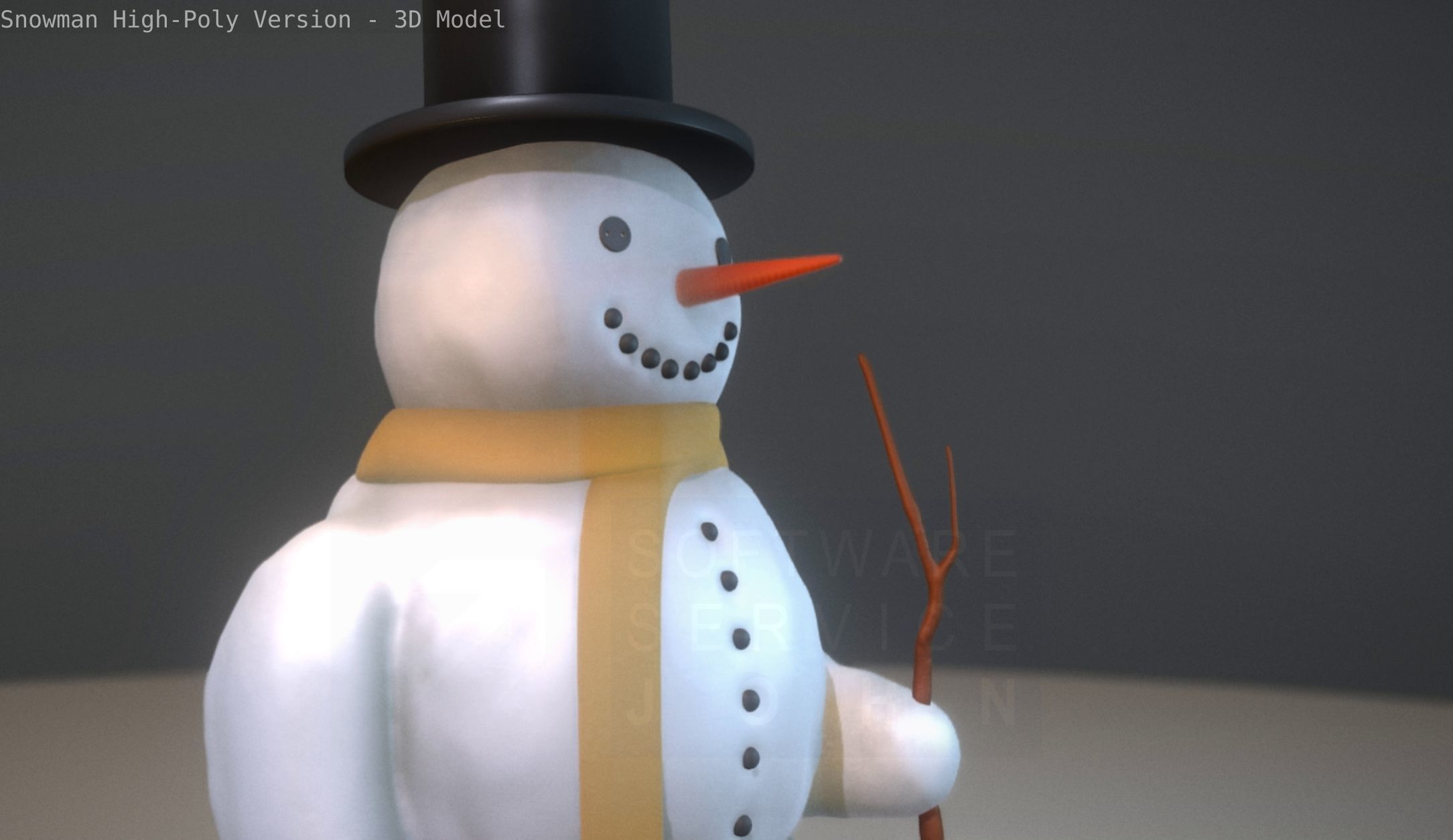 Snowman High-Poly-Version 3D model_26