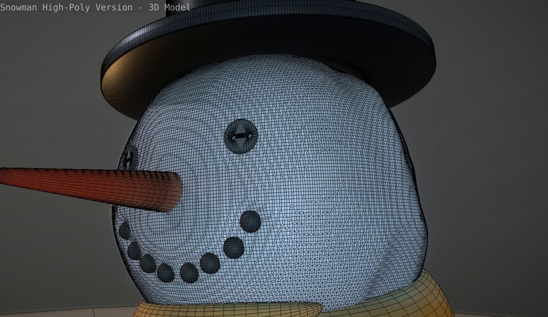 Snowman High-Poly-Version 3D model_4