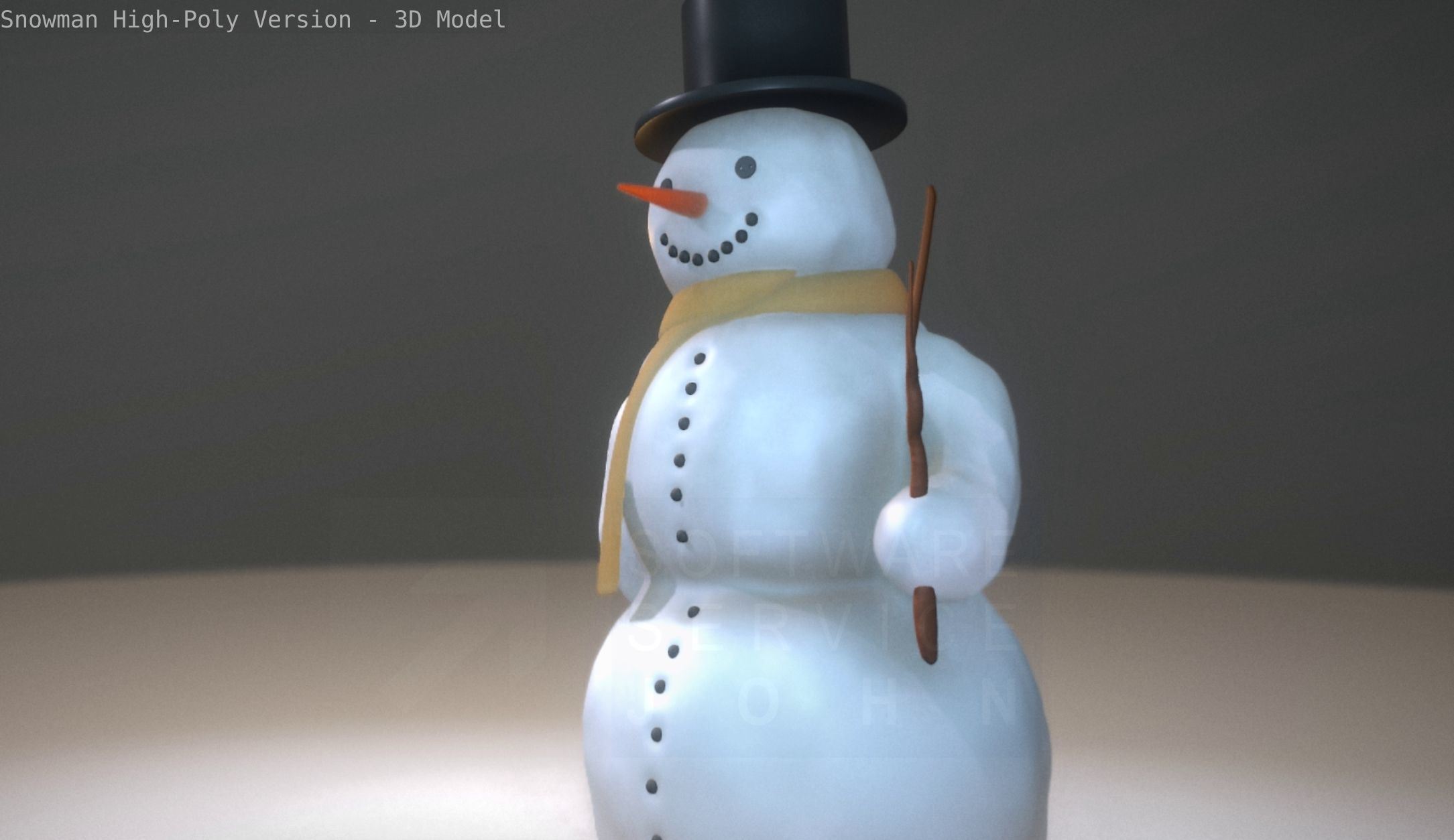 Snowman High-Poly-Version 3D model_35