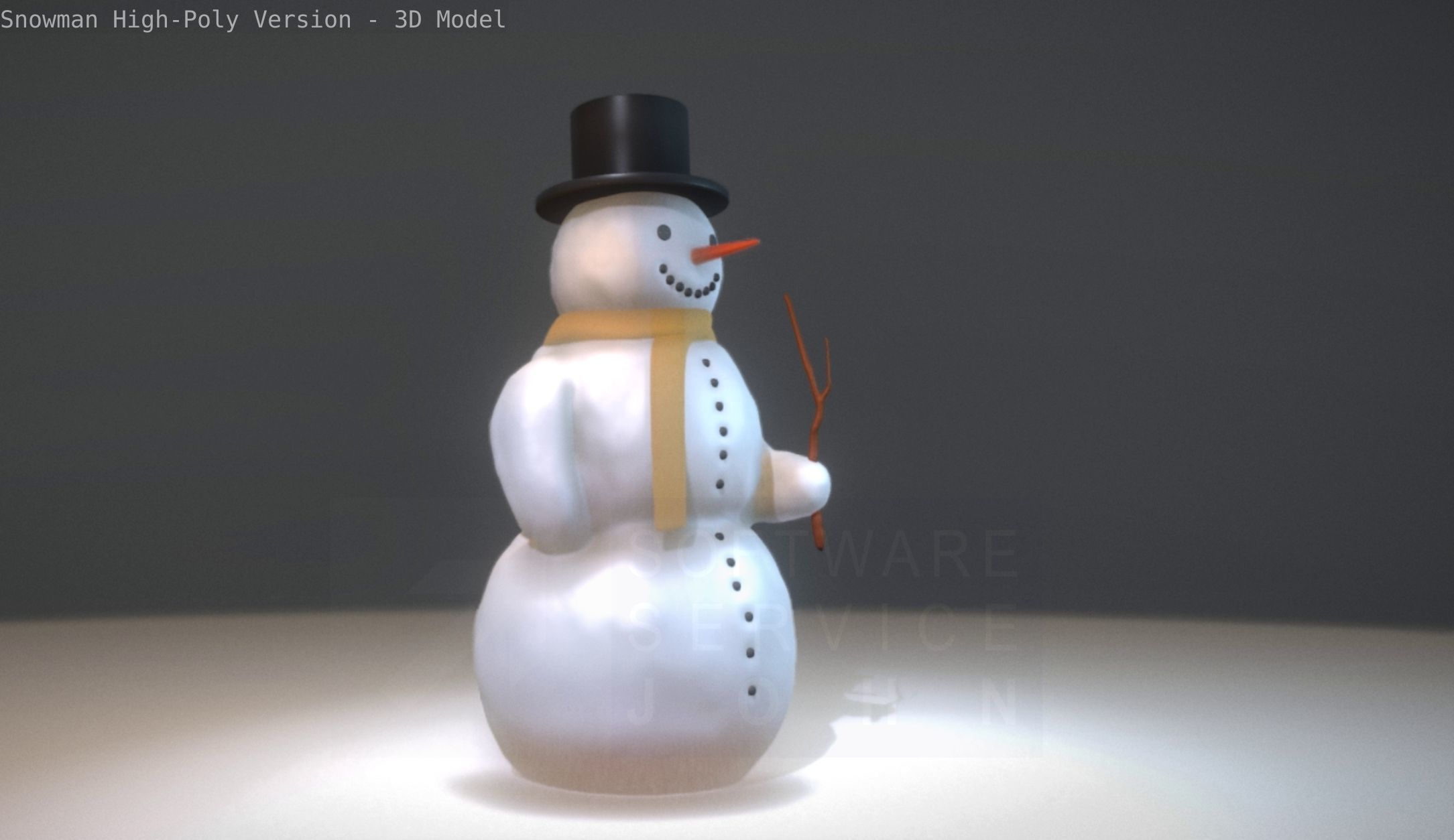 Snowman High-Poly-Version 3D model_30