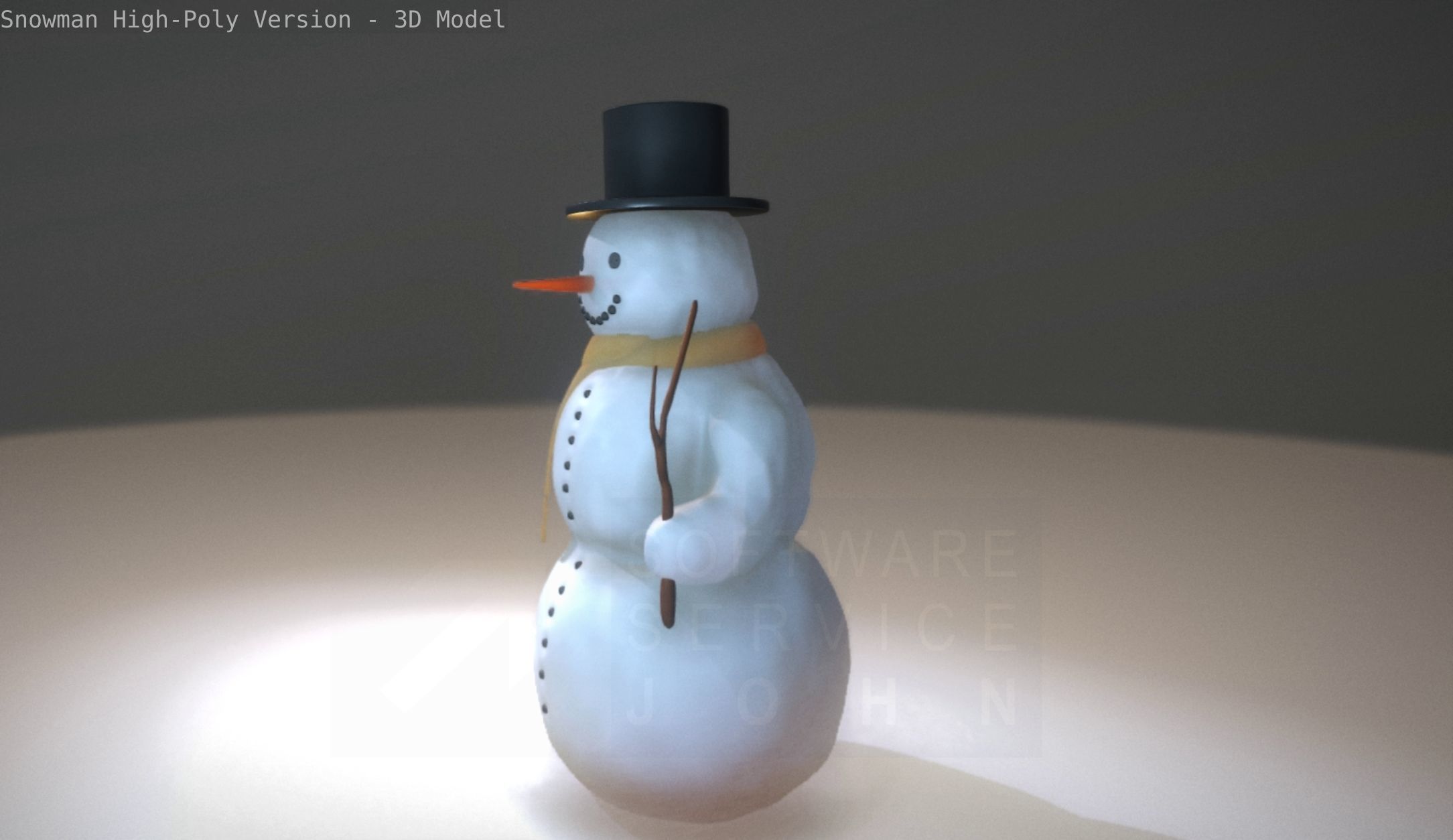 Snowman High-Poly-Version 3D model_16