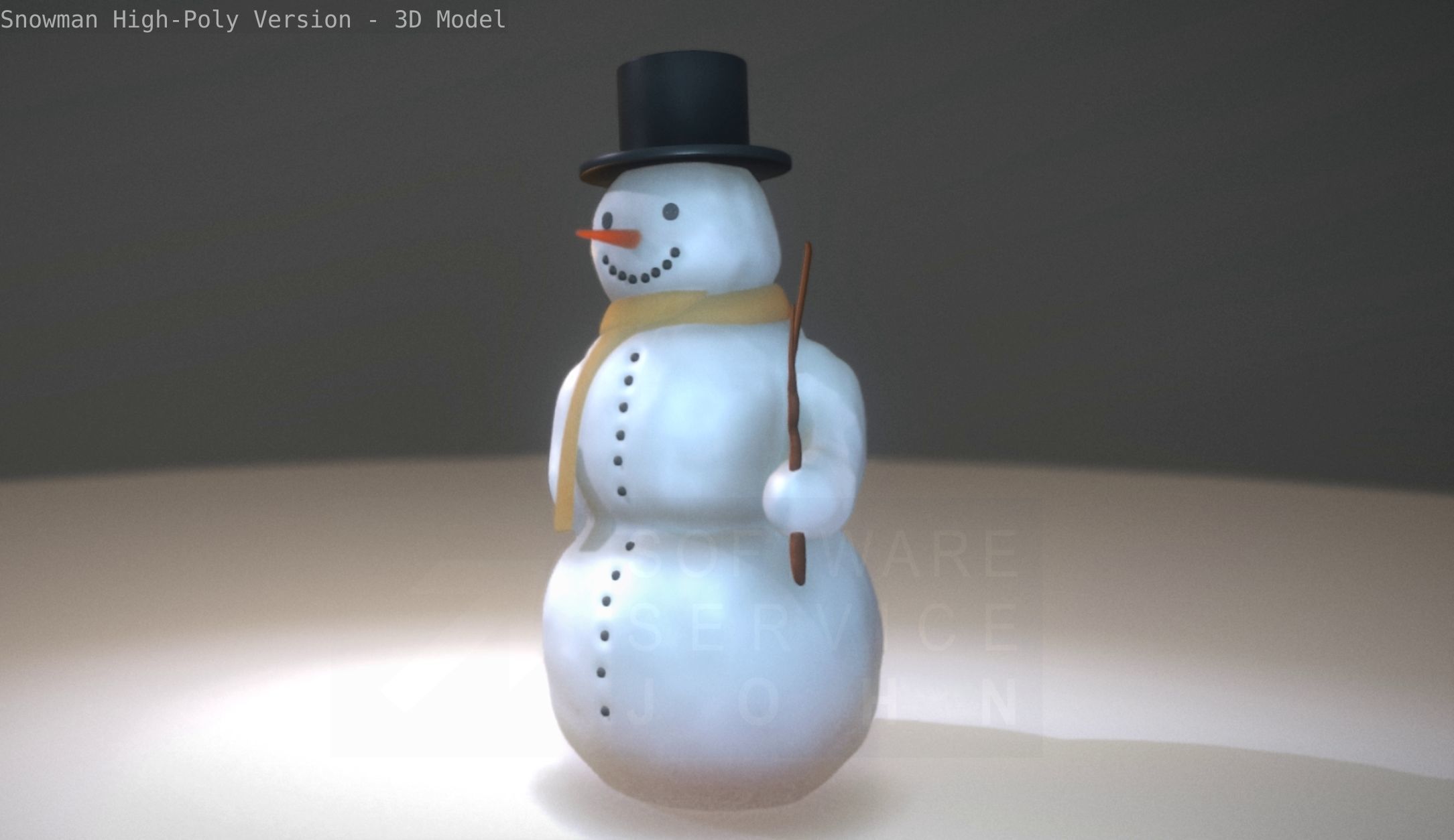 Snowman High-Poly-Version 3D model_21