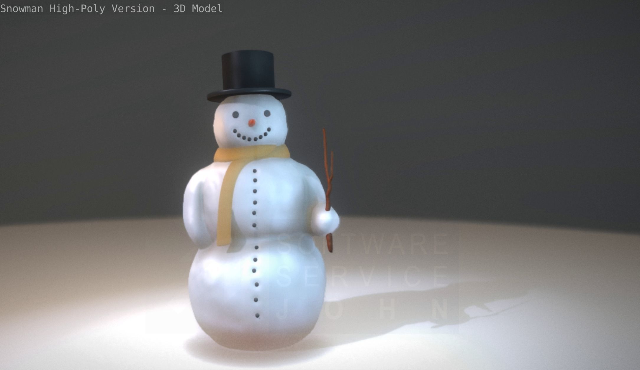 Snowman High-Poly-Version 3D model_32