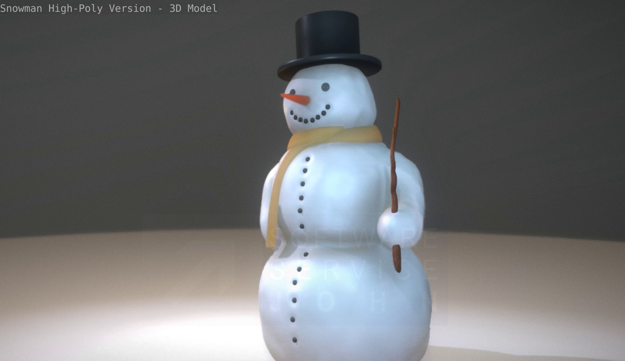 Snowman High-Poly-Version 3D model_33