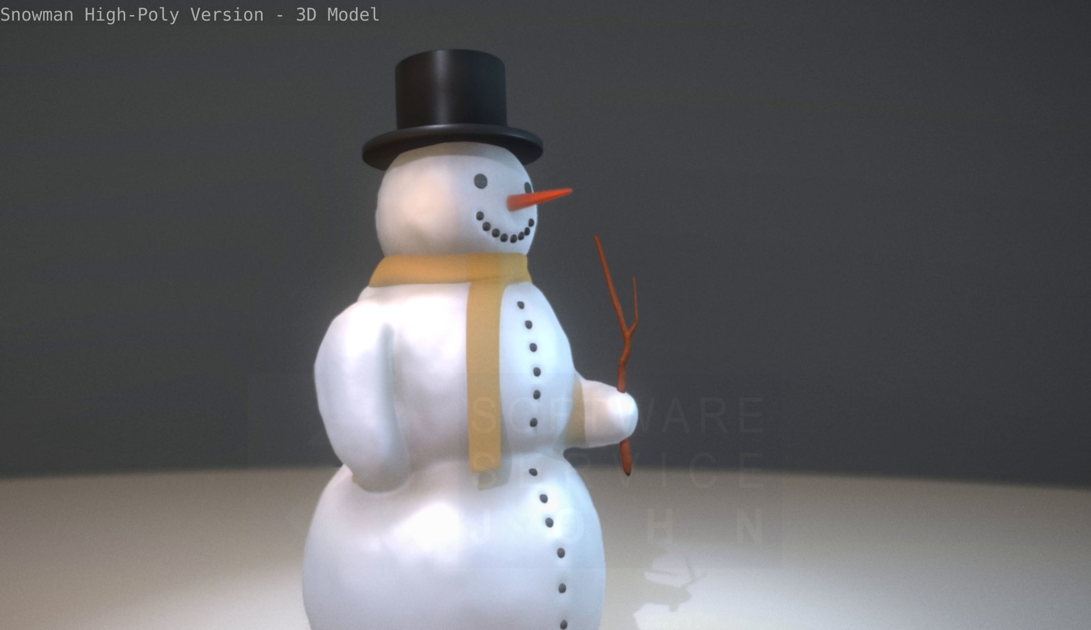 Snowman High-Poly-Version 3D model_31