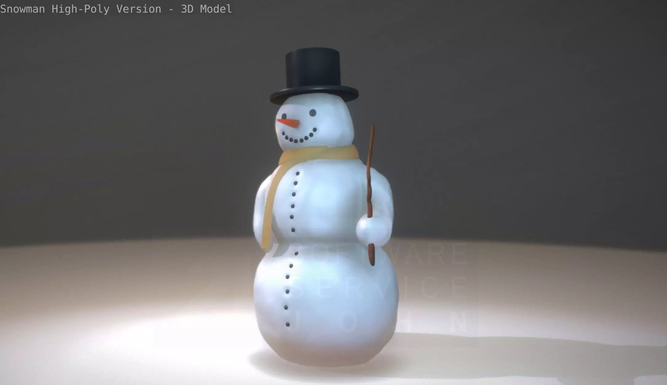 Snowman High-Poly-Version 3D model_0