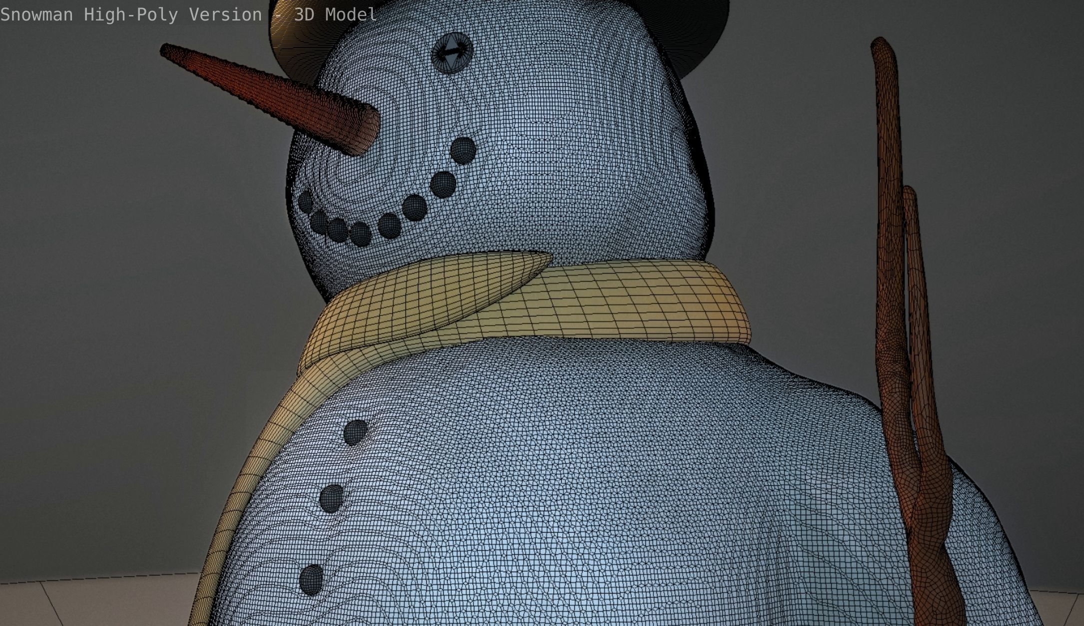 Snowman High-Poly-Version 3D model_34
