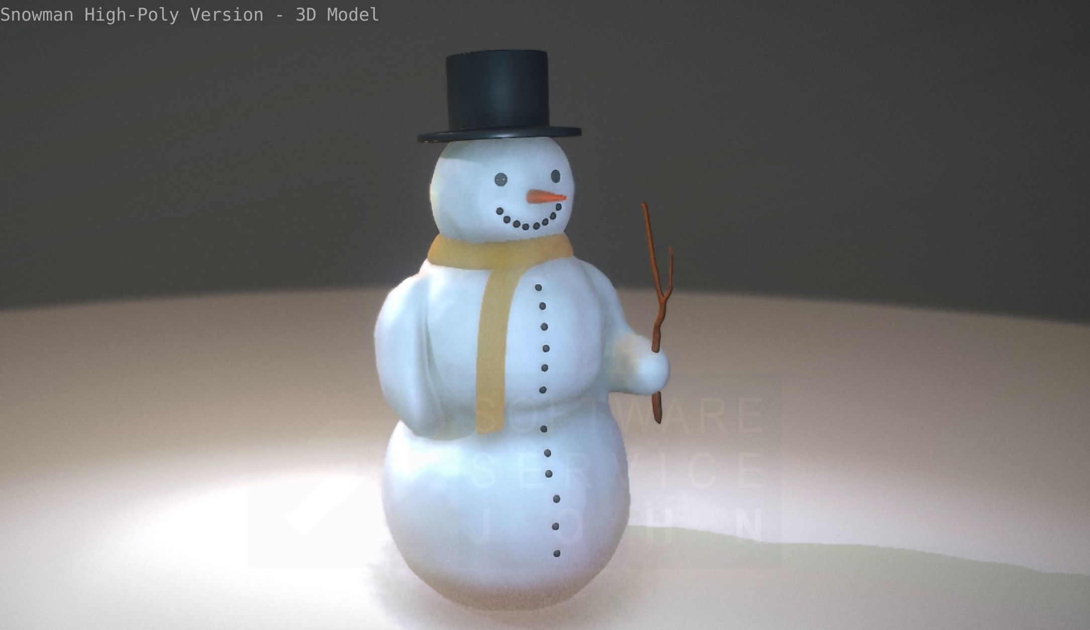 Snowman High-Poly-Version 3D model_10