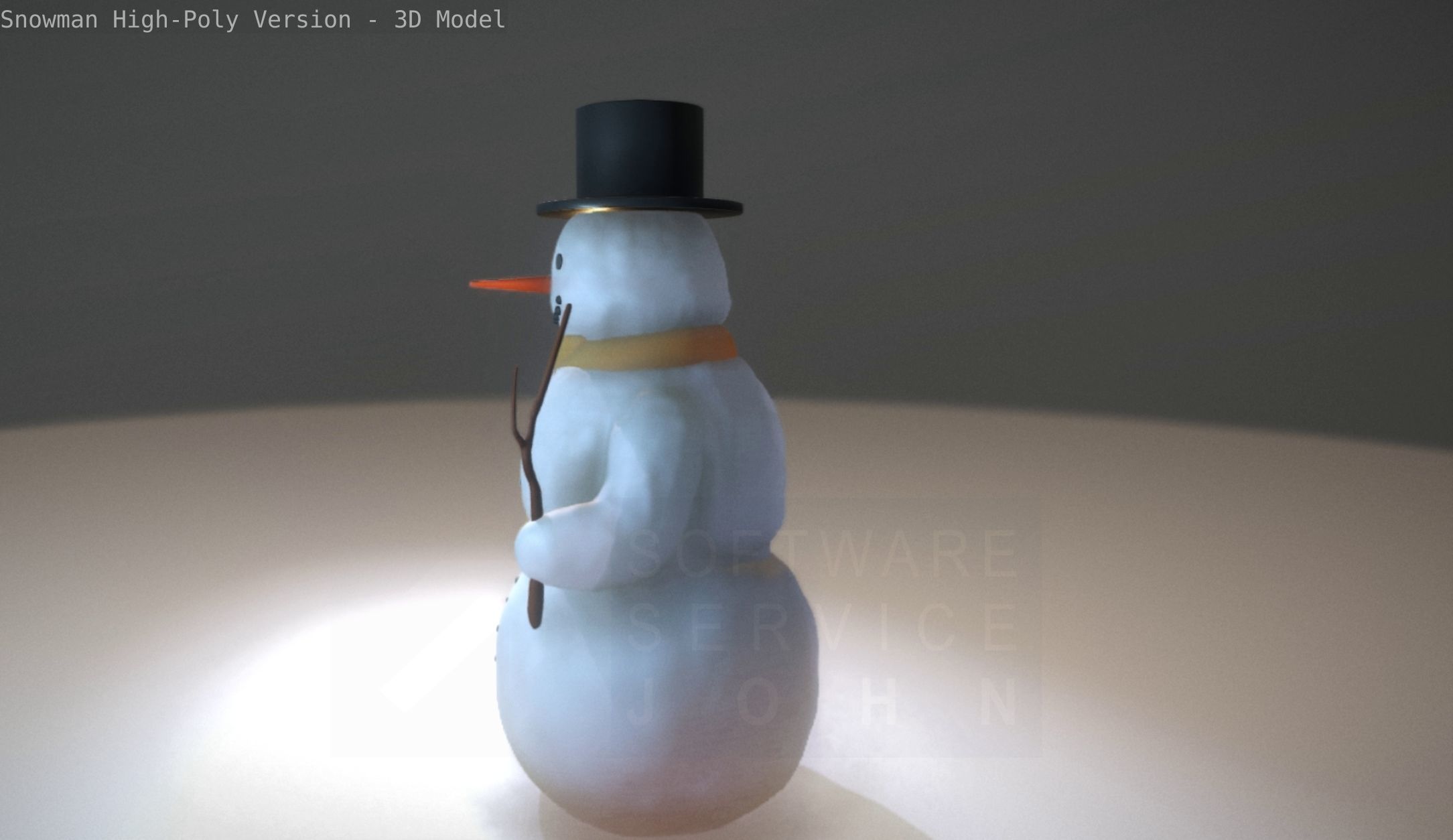 Snowman High-Poly-Version 3D model_37