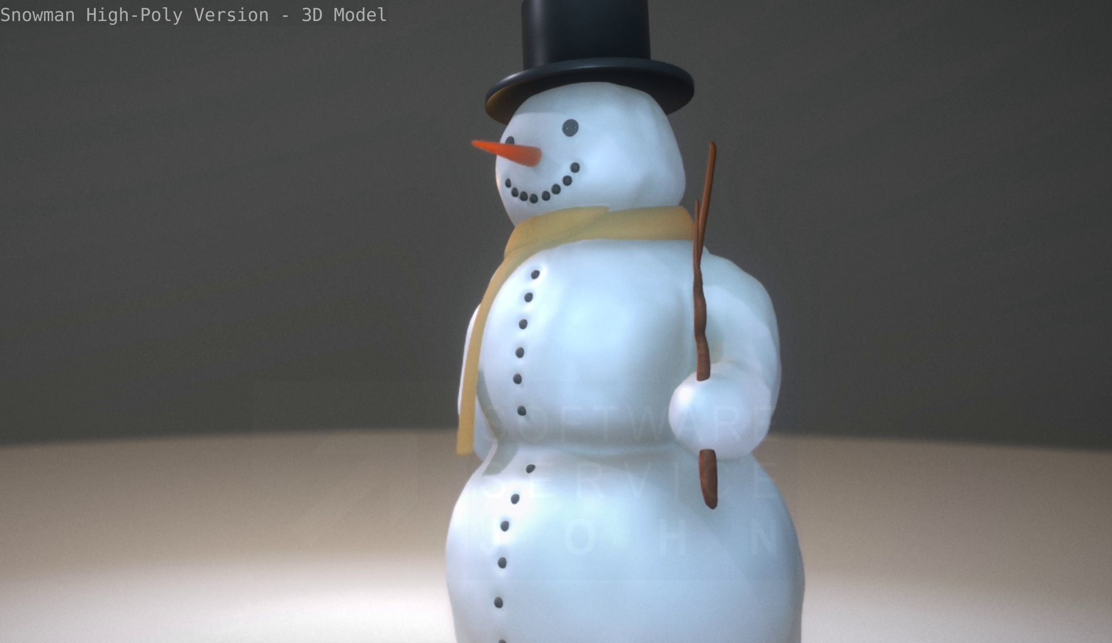 Snowman High-Poly-Version 3D model_40
