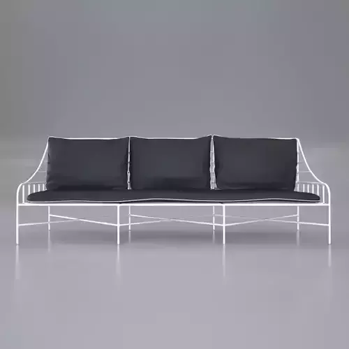 Breton White Metal Sofa