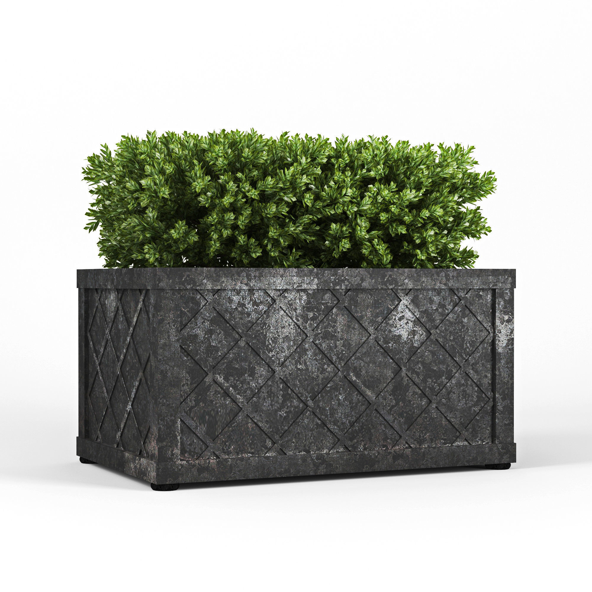 Bushes planter box 3D model_2