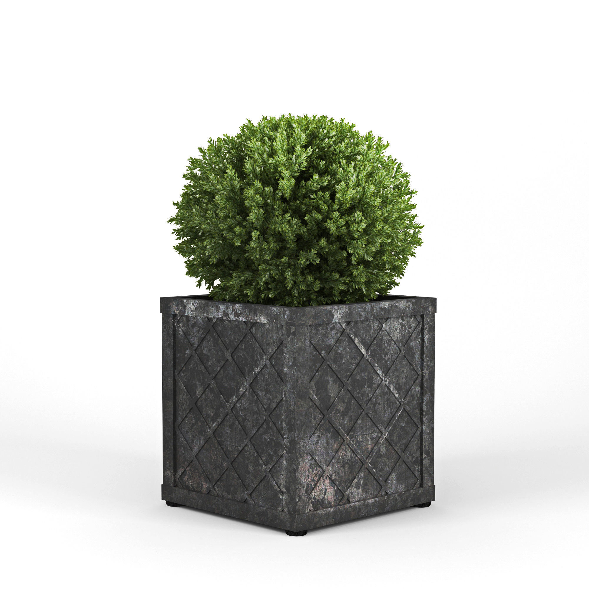 Bushes planter box 3D model_5