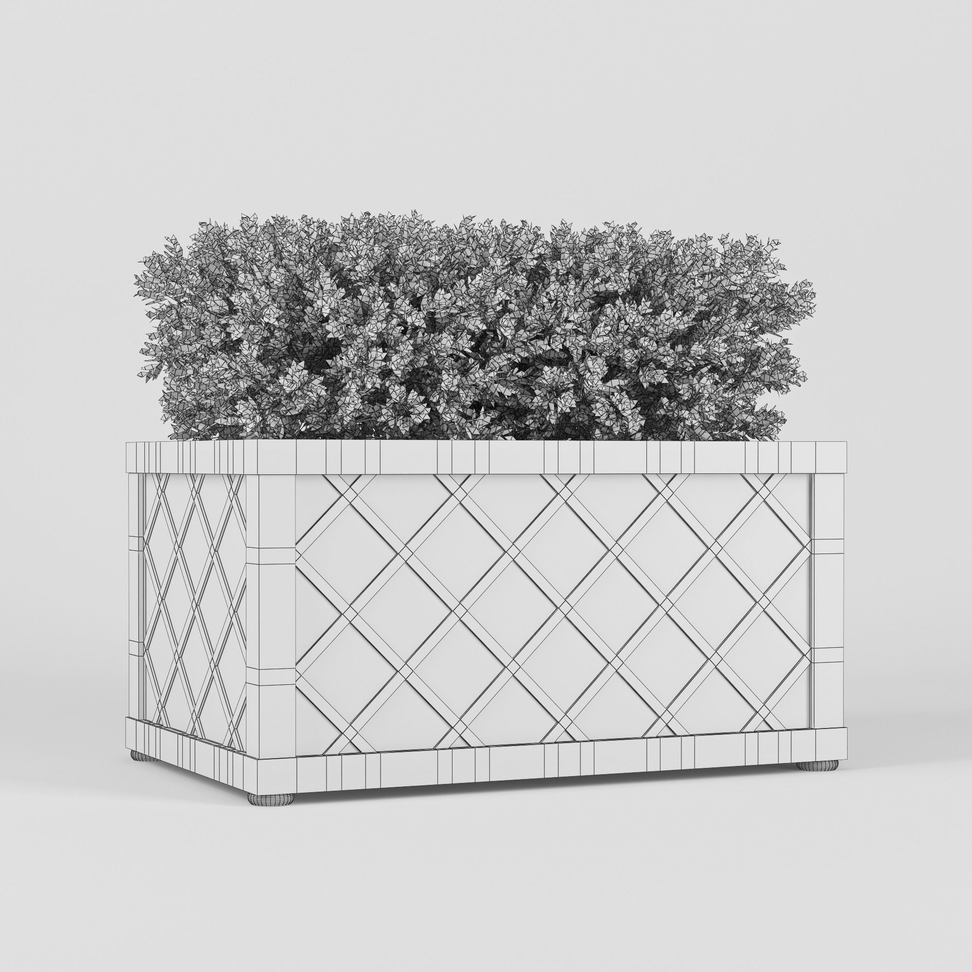 Bushes planter box 3D model_7
