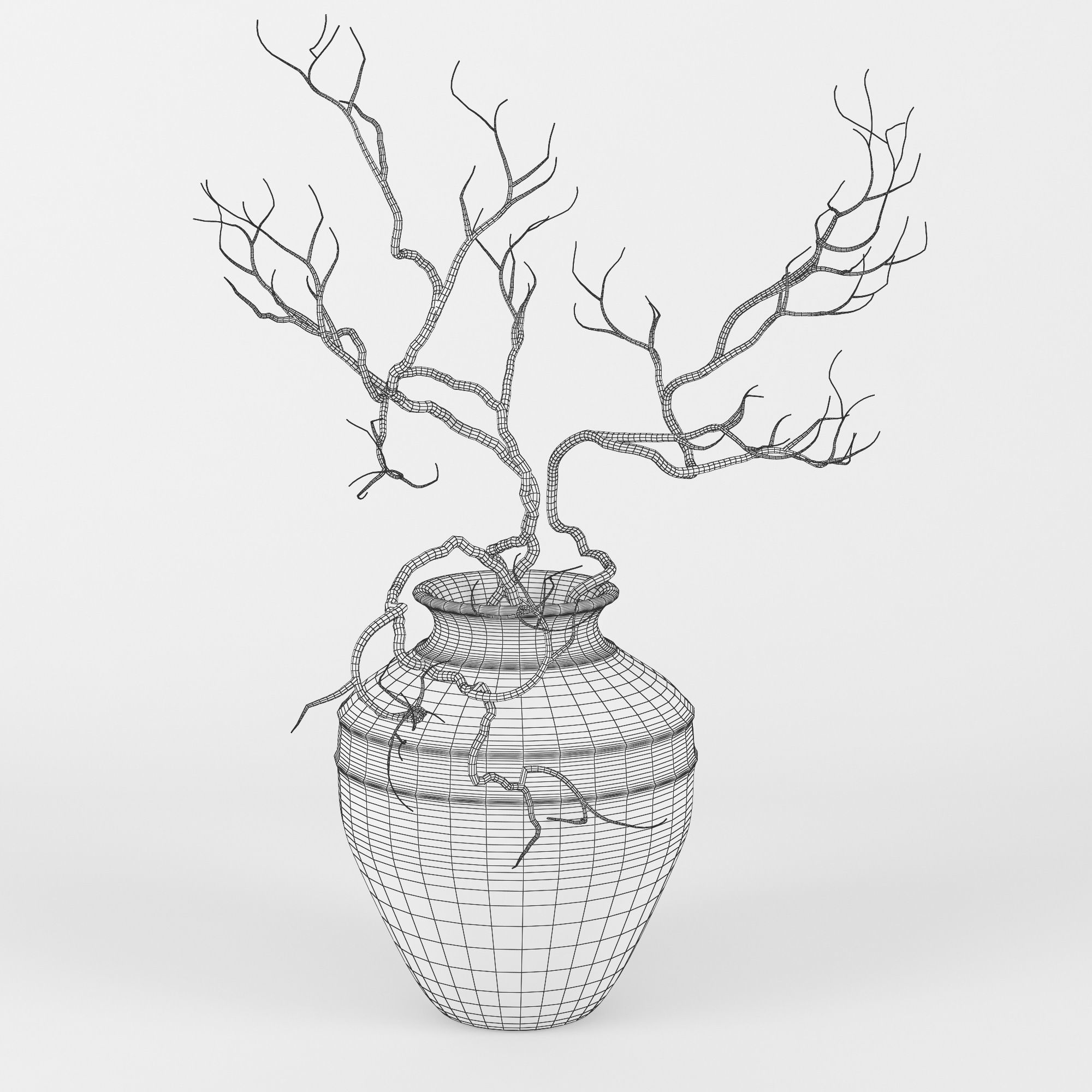 Branches vase with 3D model_4