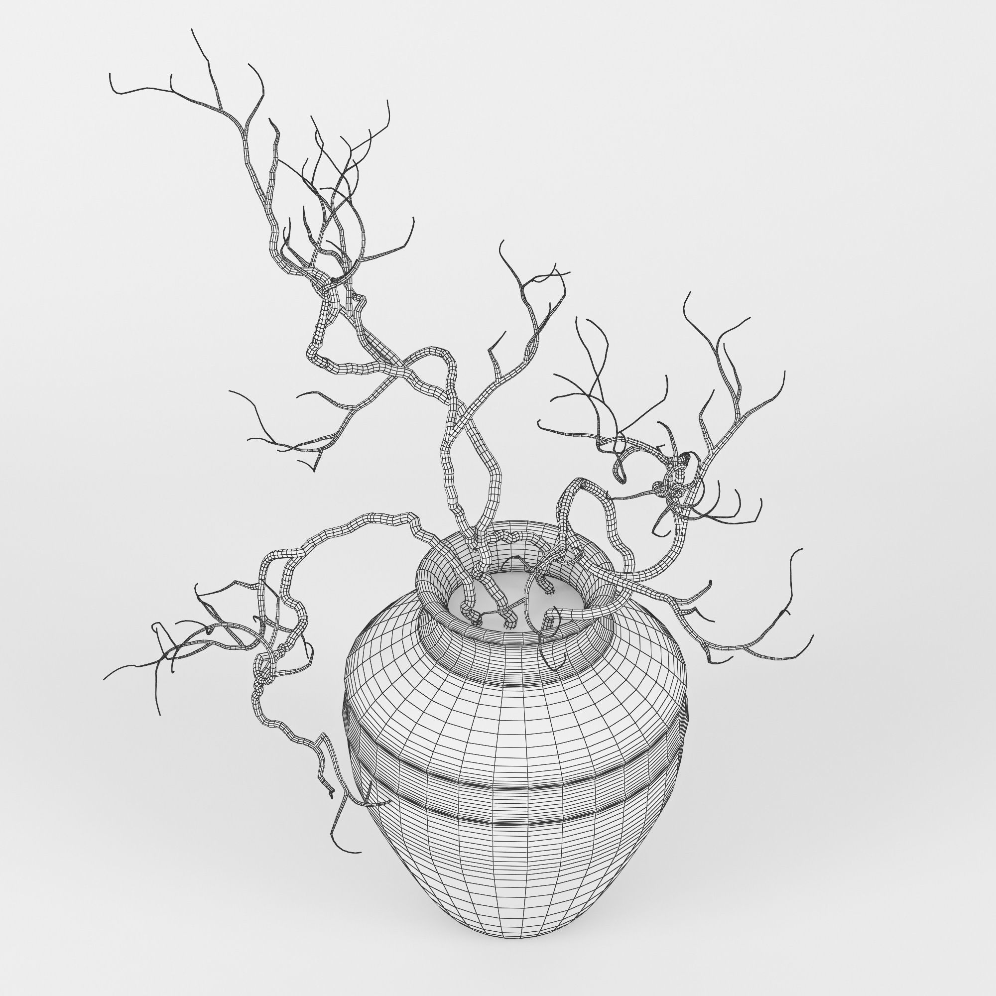 Branches vase with 3D model_5