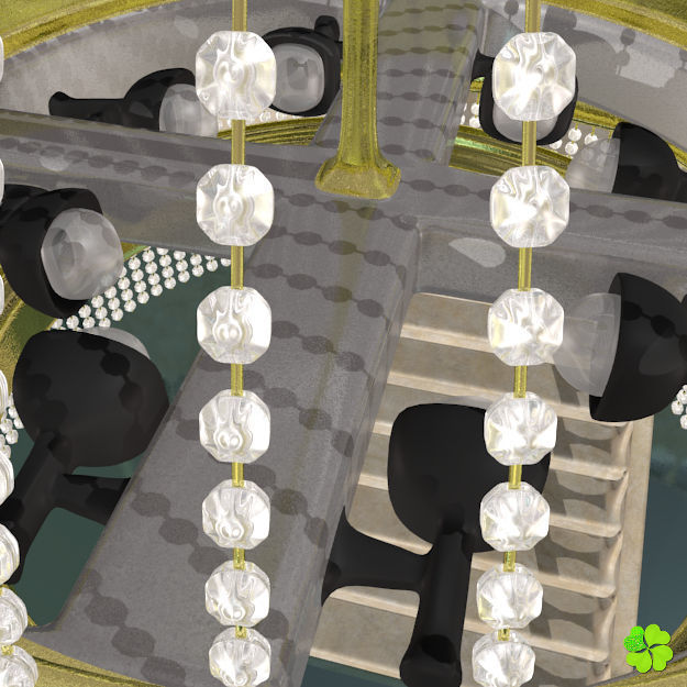 Pendant lamp of metal and glass 3D model_8