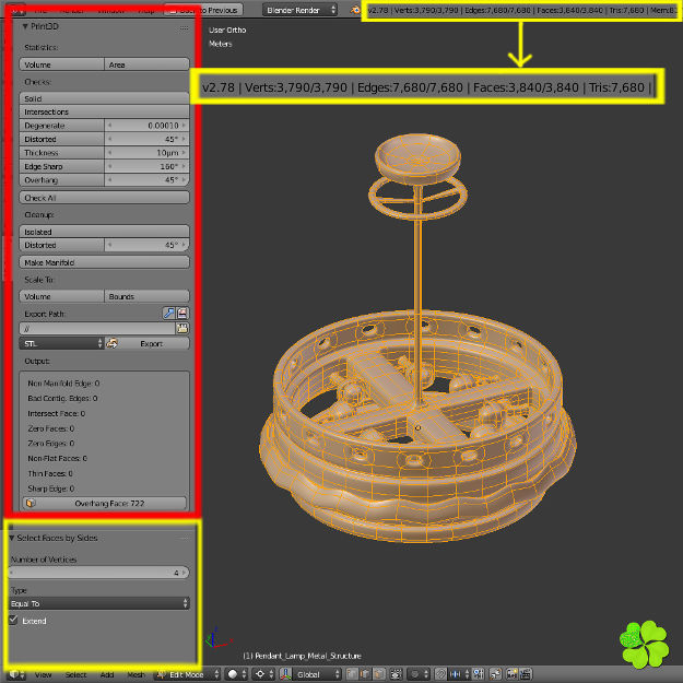 Pendant lamp of metal and glass 3D model_40