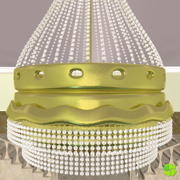 Pendant lamp of metal and glass 3D model_10