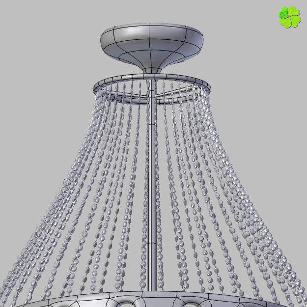 Pendant lamp of metal and glass 3D model_31